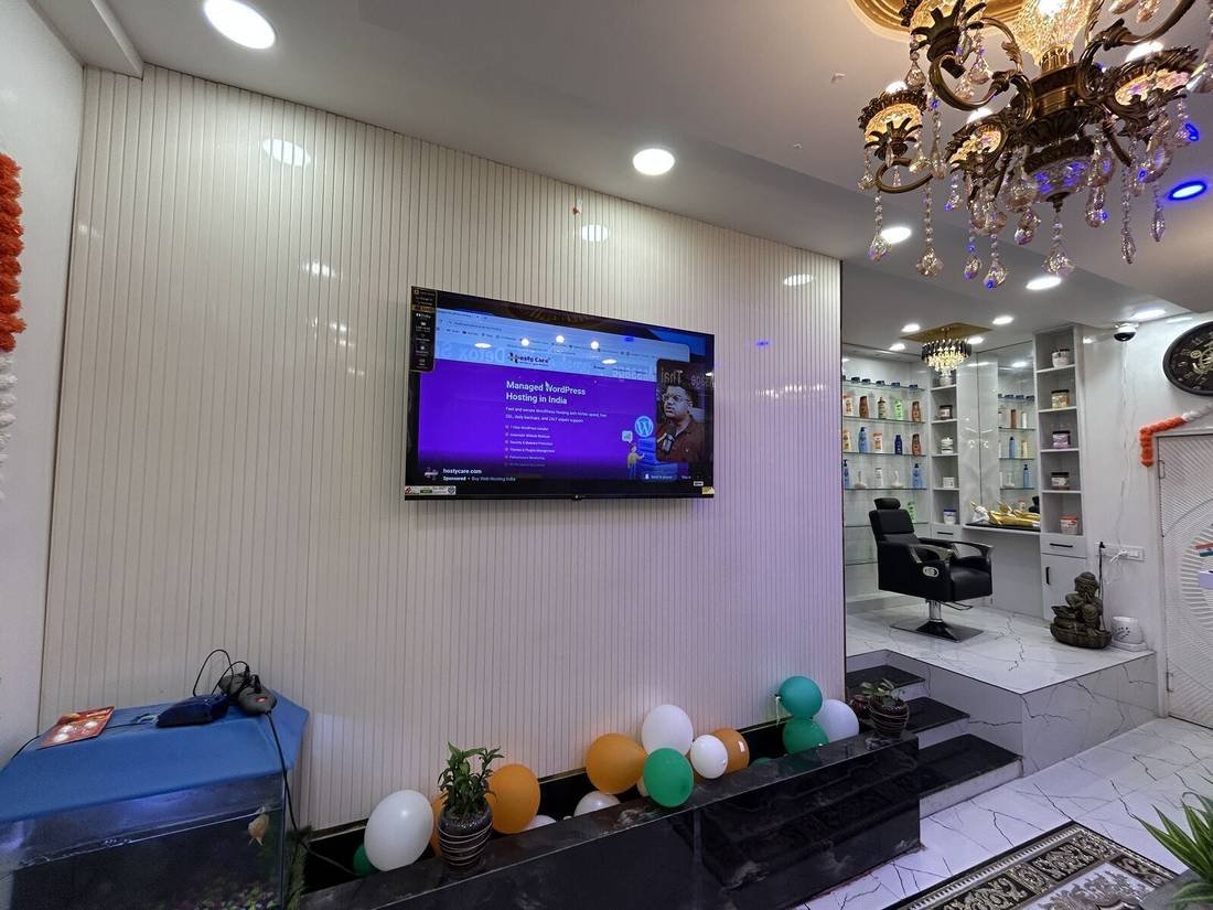 Grooming station and reception hallway at Wings Spa